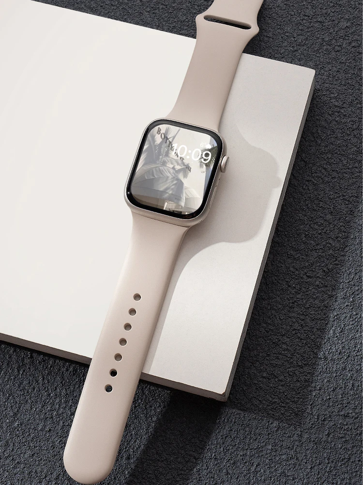 Silicone Band For Apple Watch strap 44mm 45mm 40mm 41mm 42-38mm 45 mm sport bracelet iwatch series 8 7 6 5 4 3 SE 9 Ultra 2 49mm