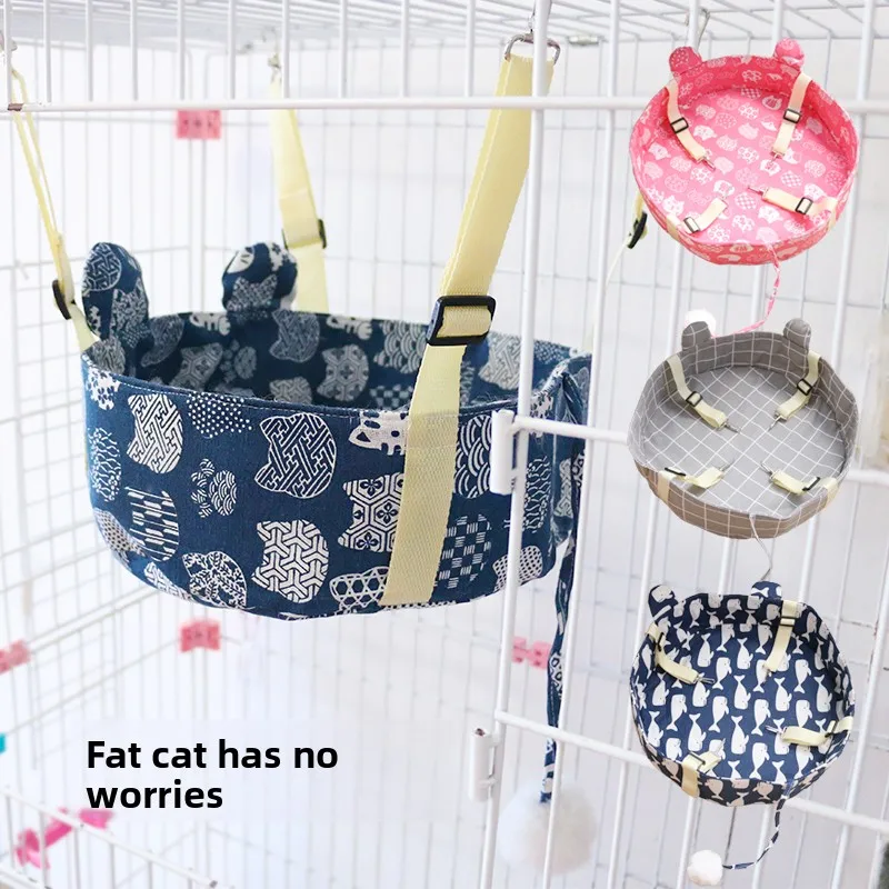 Hanging Cat Hammock Bed, Breathable Pet Swing Basket, Comfortable Window Mount Cat Nest for Sunbathing Indoor Rest