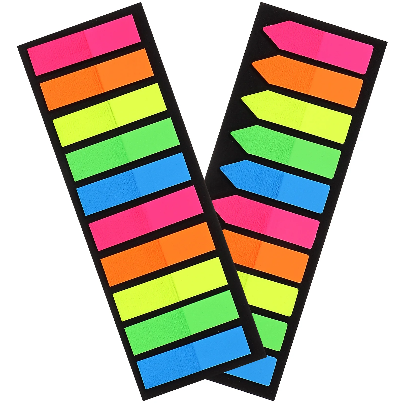 2Sets Fluorescent Pointed Sticky Tabs Colored Writable Book Index Tabs Page Markers for School Office Study Book Markers