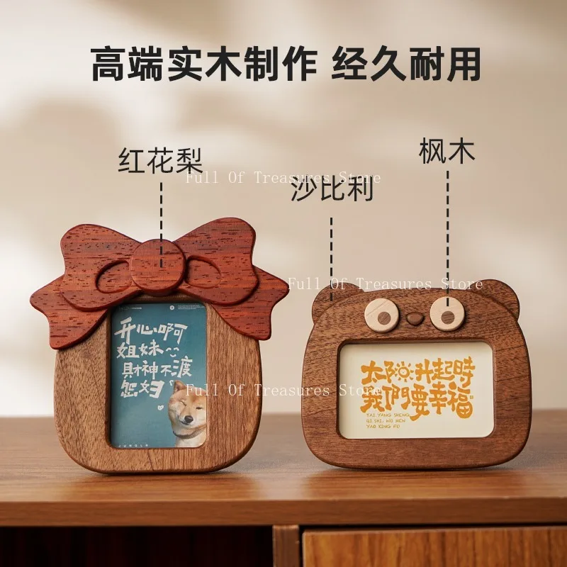 Solid wood photo frame table decoration ornament commemorative custom printing and washing photos wooden 3-inch picture frame