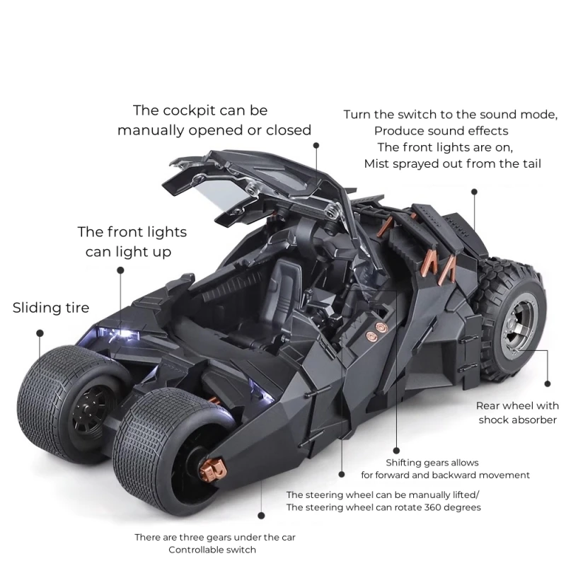 バットモービル-合金スケールの車のモデル,ダークナイト,バットマン