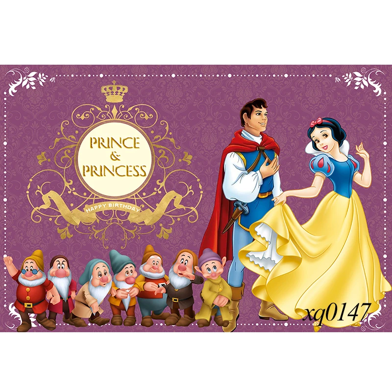 Fairy Tale Snow White And The Seven Dwarfs Princess Background Birthday Party Decor Banner Photography Backdrop Photo Studio