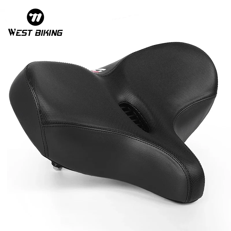 WEST BIKING Bike Cycling Saddle Oversized Comfort Bike Seat Replacement Wide Soft Memory Foam Bicycle Cushion for Women Men