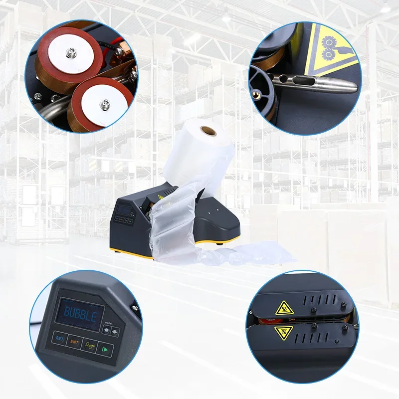 Puffer aufblasbare Verpackung Film Rolle Kissen Kissen Luftblasenmaschine