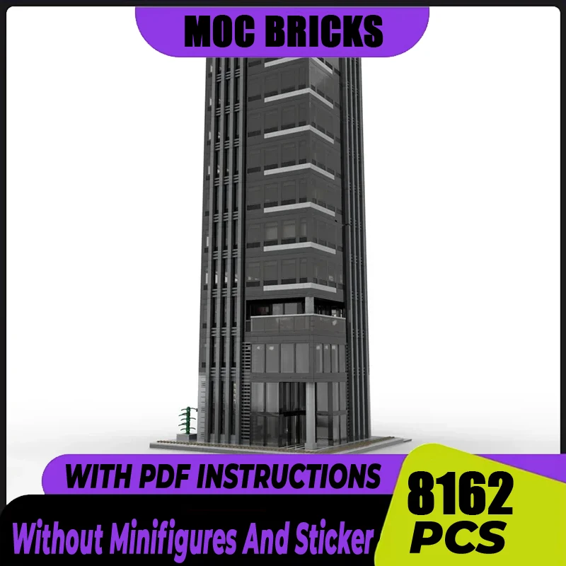 CIty Street View Model Moc Building Blocks Modular Corporate Plaza Model Technology Bricks DIY Assembly Set Gift Holiday Toy