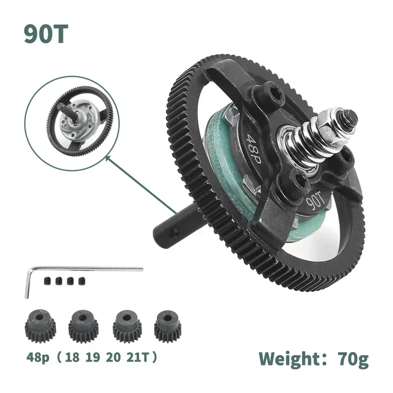 스틸 48P 72T 76T 83T 86T 90T 스퍼 기어 트렉스 슬래시 밴디트 러슬러 스탬피드 2WD RC 자동차 업그레이드 부품