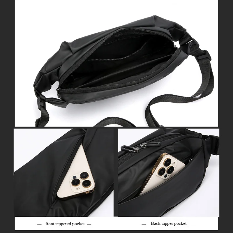 Fashion Outdoor Sports Men's Chest Waist Buckle Bag Waterproof Shoulder Messenger Bag For Phone Wallet Key Storage