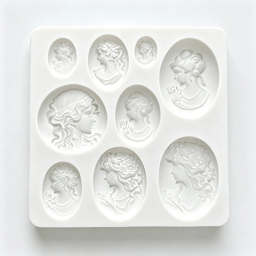 Cameo Collection Portrait Silikon Sugarcraft Form Fondant Kuchen Dekorieren Werkzeuge – Detail 2