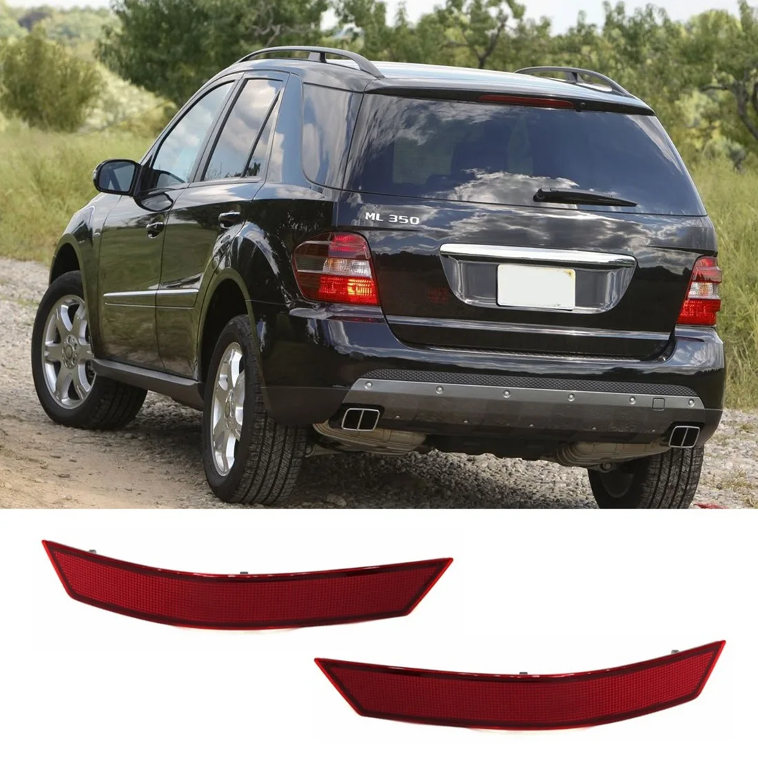 Rear Bumper Reflector Light Trim 1648200374 1648200674 for Mercedes-Benz W164 ML350 ML550 ML63 AMG 2008-2010 ML320 ML450