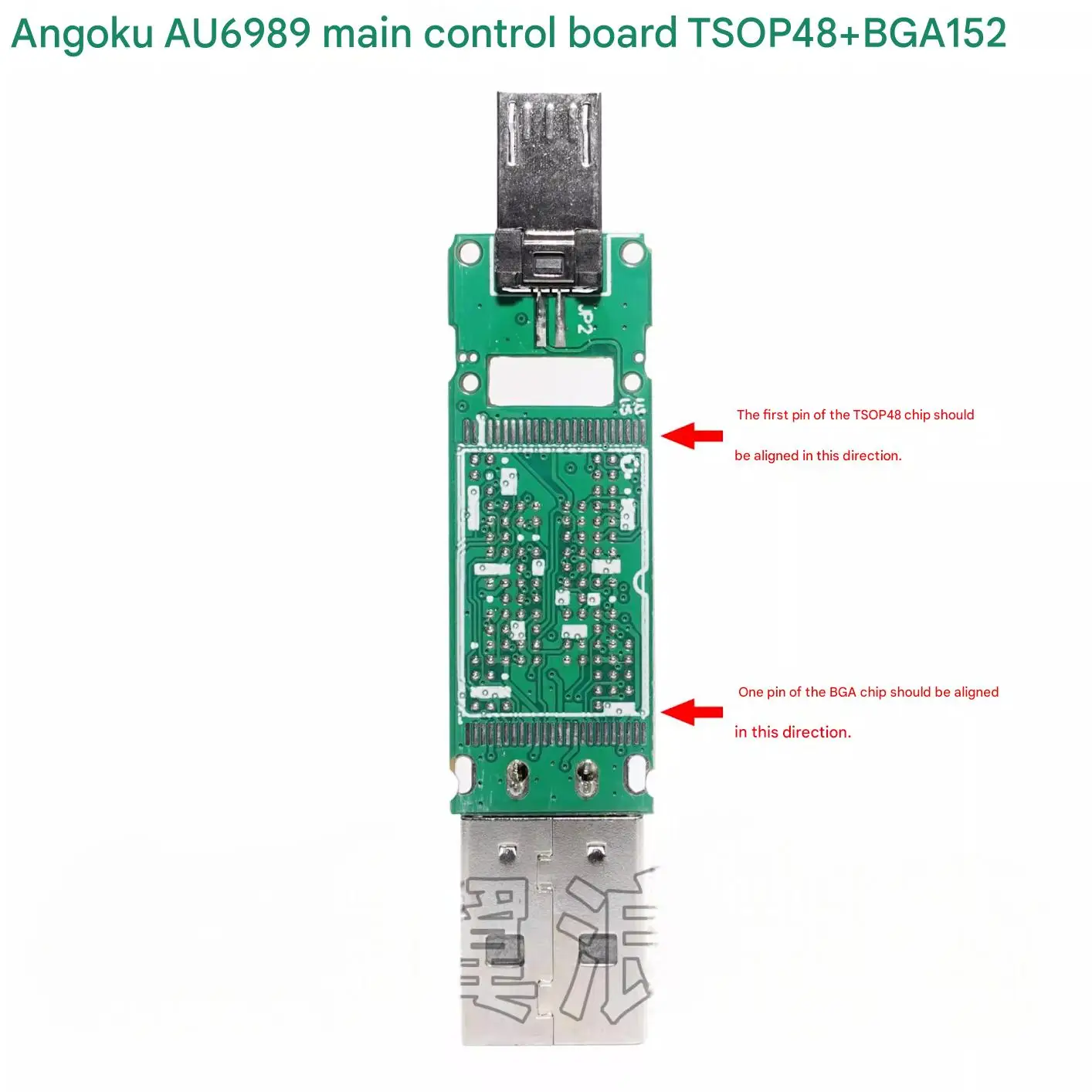 Anguo AU6989-GTD USB 2.0 Controller Board Single-Sided Circuit Board BGA152 + TSOP48 Solder Pads