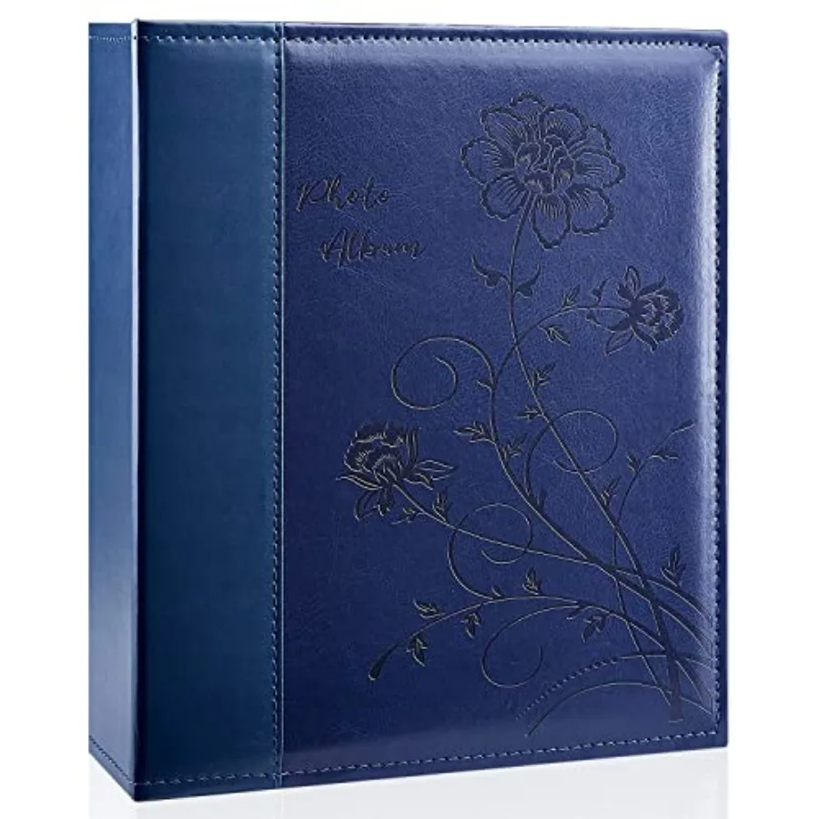 

Photo Album 8x10 Clear Pages Pockets Leathe Cover Slip Slide in Photo Album Holds 50 Vertical 8x10 Photos Picture Book for Wedd
