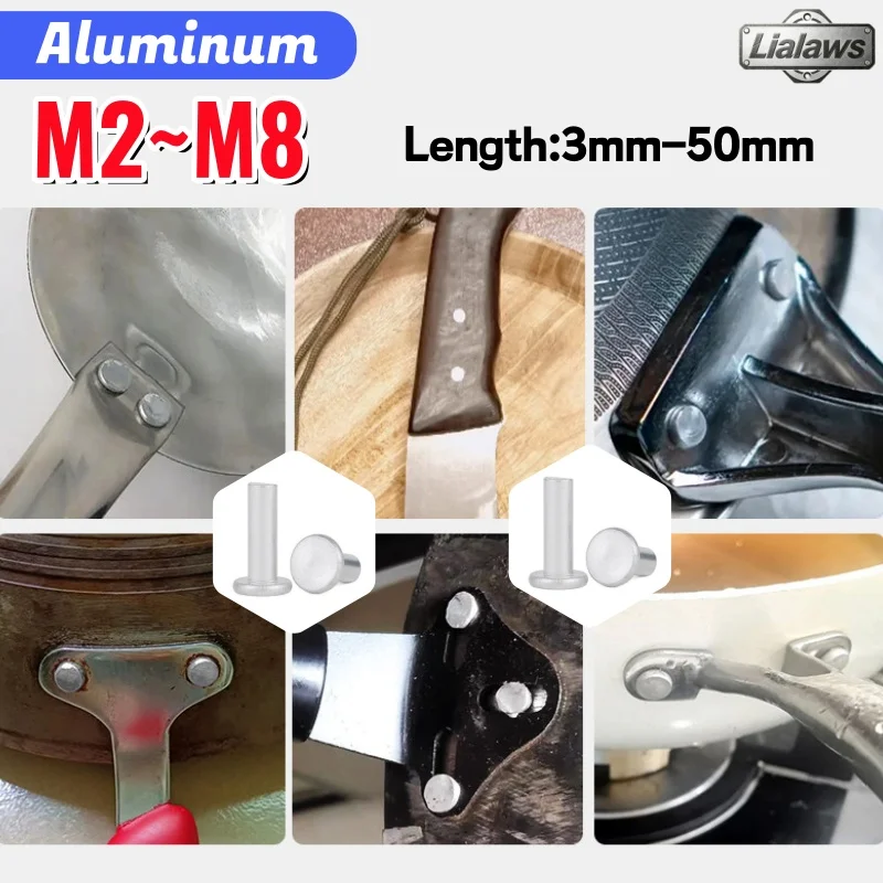 M2 M2.5 M3 M4 M5 M6 M8 Aluminium Rivets Flat Head Solid Rivet GB109 Hand Percussion Punch Self-plugging Fixed Rivets