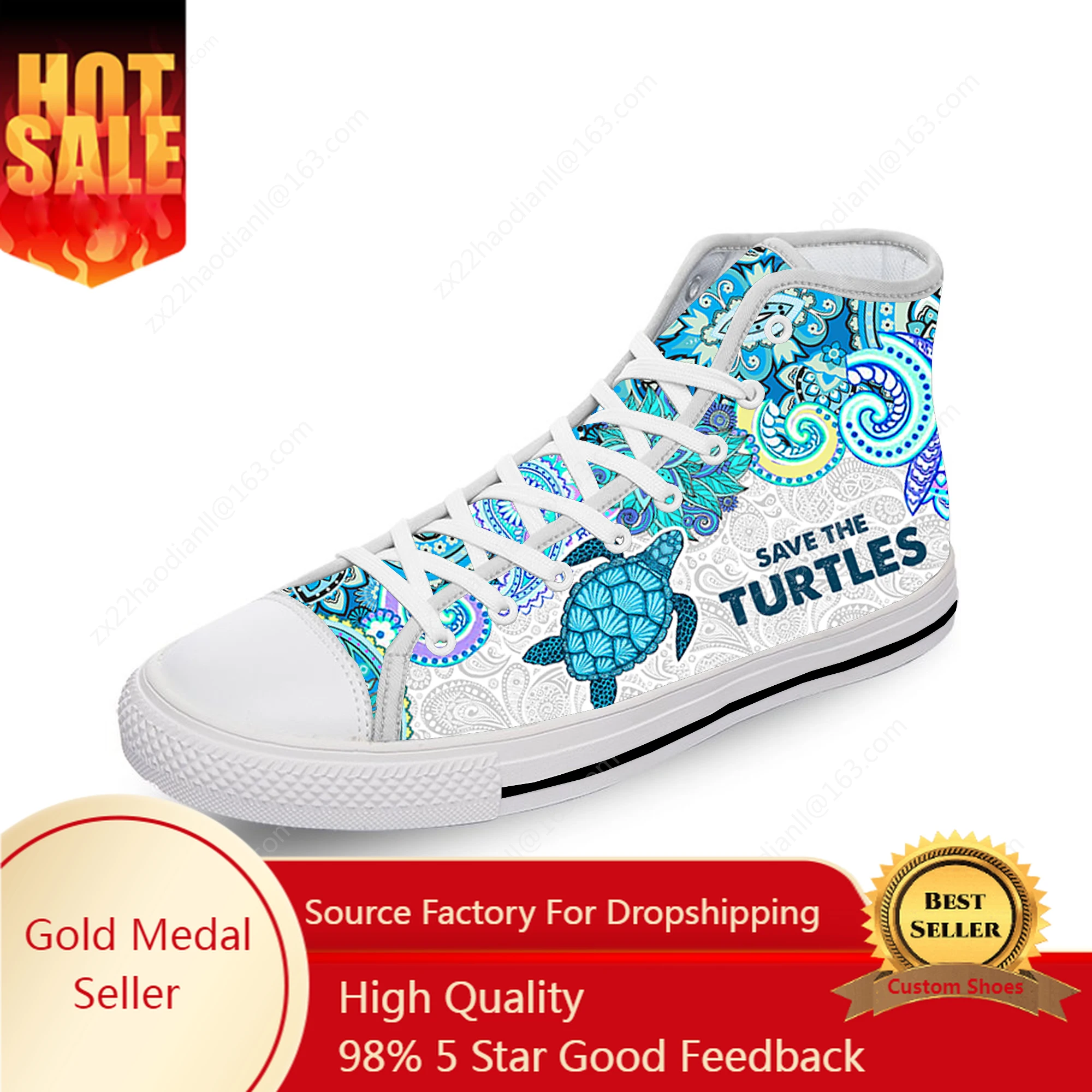 

Save The Turtles High Top Sneakers Mens Womens Teenager Casual Shoes Canvas Running Shoes 3D Print Breathable Lightweight shoe