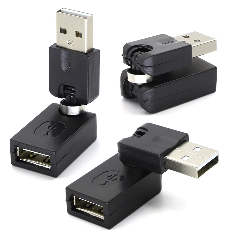 

1/3/5pcs USB 2.0 Male to Female Adapter Converter 360 Degree Rotating Flexible Swivel Twist Angle For Computer Connector