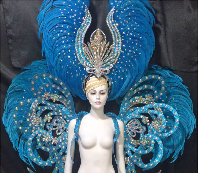 

Современный танцевальный костюм с перьями, атмосфера, певица, самба, перо, головной убор, Хэллоуин, бар