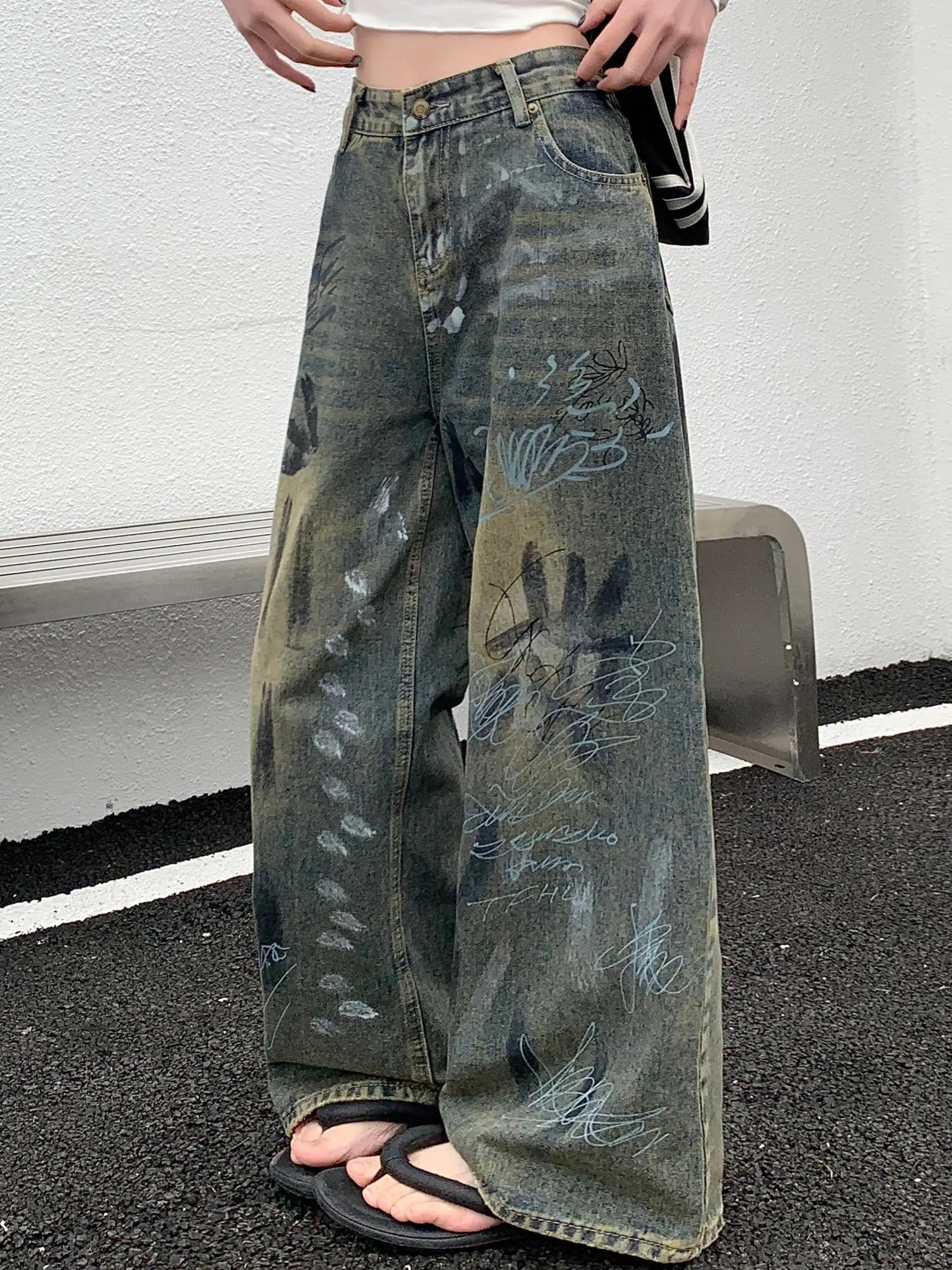 

Women's Blue Y2k Baggy Star Jeans Harajuku Vintage Denim Trousers Japanese 2000s Style Grunge Jeans Pants Oversize Clothes 2025