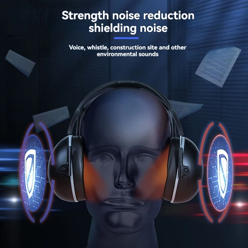 Protetores de ouvido sobre a cabeça, proteção contra ruído, cancelamento de ruído, fones de ouvido para construção, fabricação, manutenção, mineração