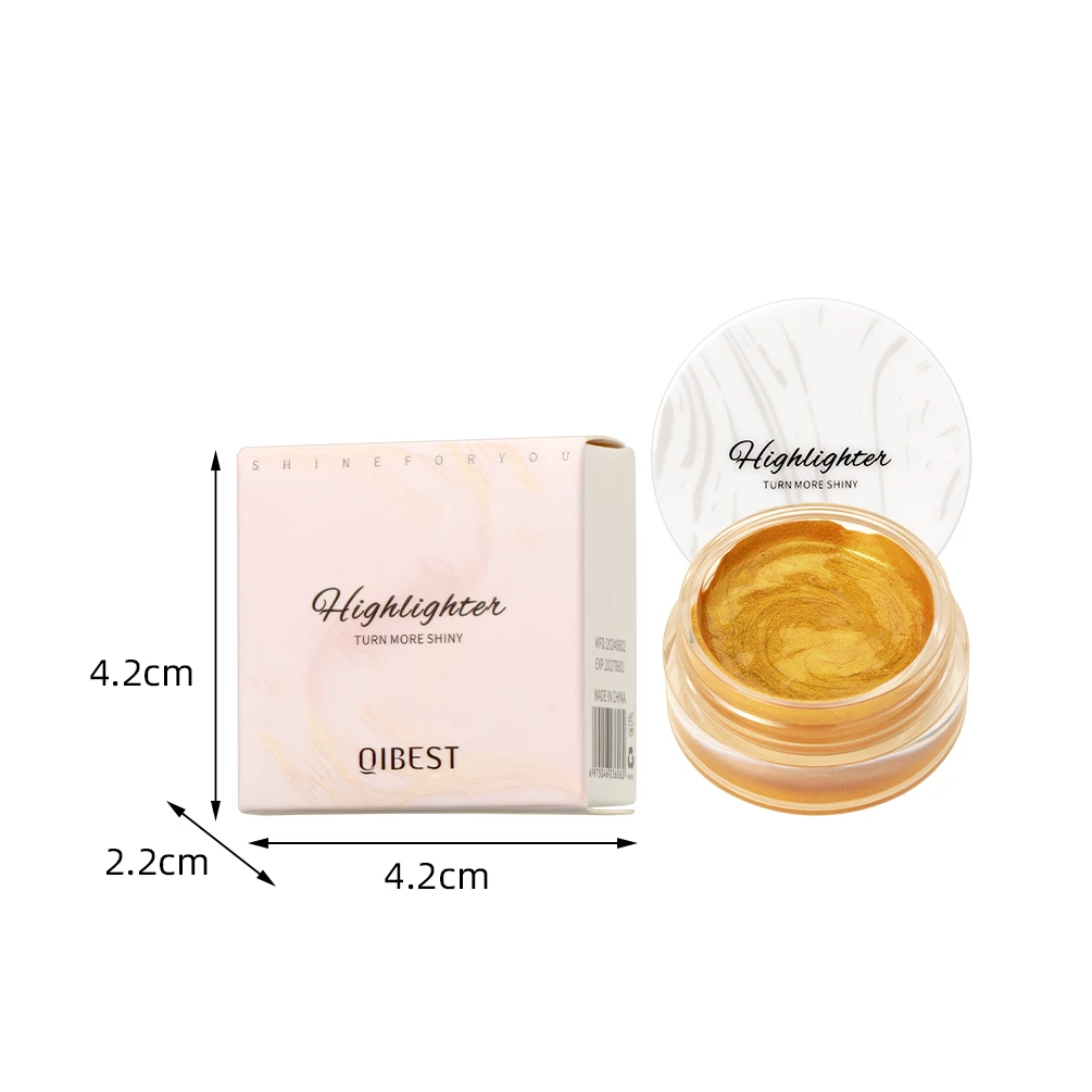 QIBEST Glitter Highlighter Cream Diamond Eye Shadow Silkworm Face Contour Brighten Shimmer Highlight Body Illuminate Cosmetics