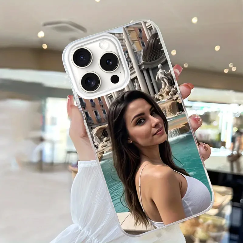 لتقوم بها بنفسك آيفون 16 15 14 13 12ProMax تخصيص الصورة الخاصة ريشة الشاش قذيفة سيليكون المتقدمة هاتف محمول واقية Co #5