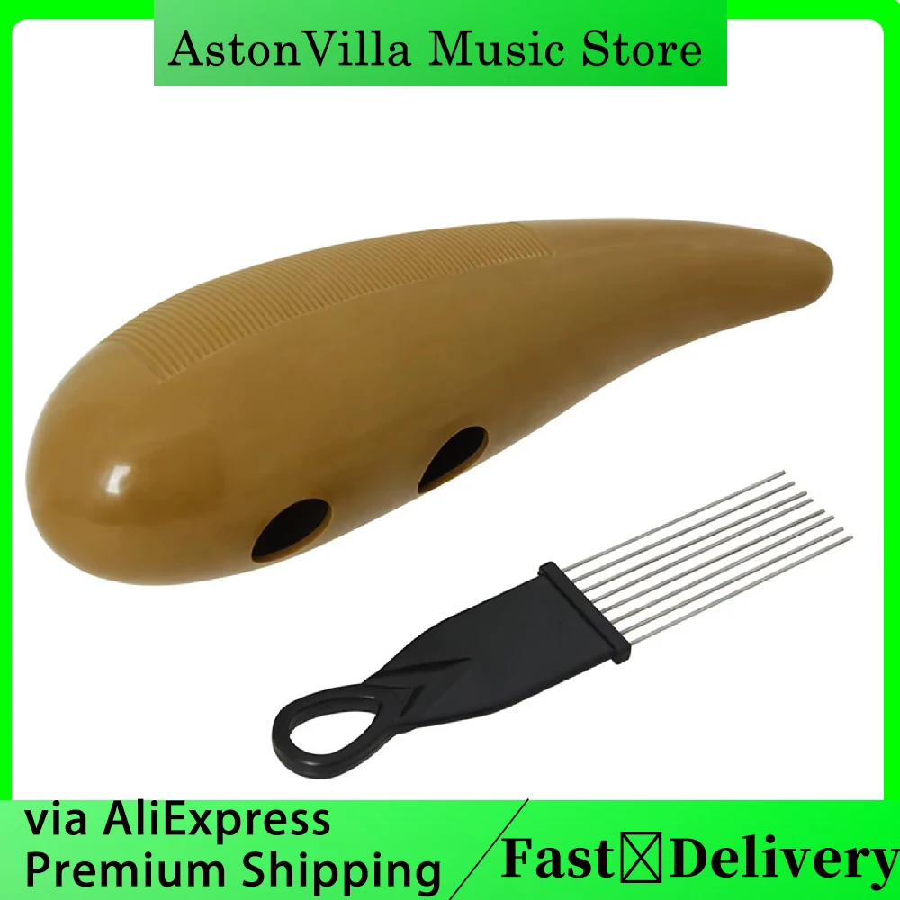 Plastic Coffee Scraper Guiro Percussion Instrument Merengue/Salsa Rhythm Kit Child-Safe Musical Gift Cleaning Tool