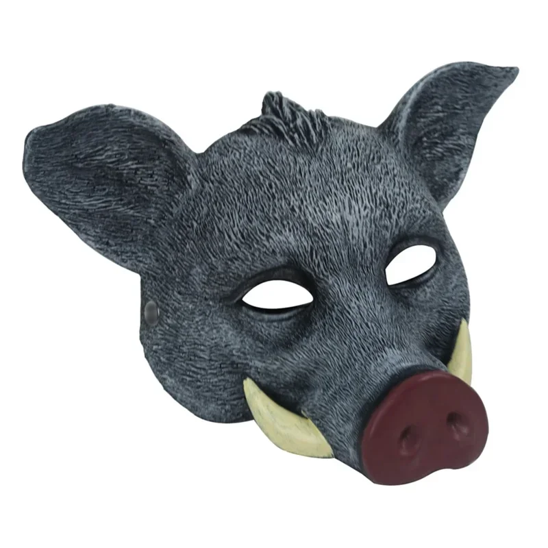 Pu Halloween For Men Women Custome Cosplay Pig Head Props Party Carnival Mask Face Cover Dress Up MN12