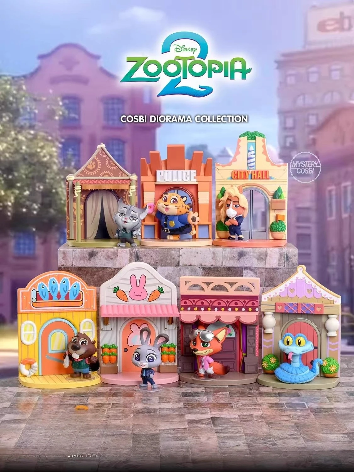 HotToys Zootopia 2 أنيمي الشكل صندوق أعمى لعبة Cosbi Diorama جمع جودي نيك فلاش عمل الشكل سطح المكتب حلية الاطفال هدية