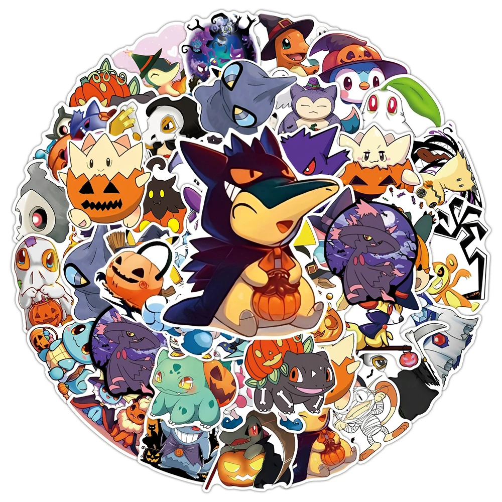 10/30/50 Stück Halloween-Stil Pokemon Anime Aufkleber Niedliche Graffiti Skateboard Handyhülle Laptop Coole Dekoration Aufkleber Spielzeug Geschenke – Detail 5