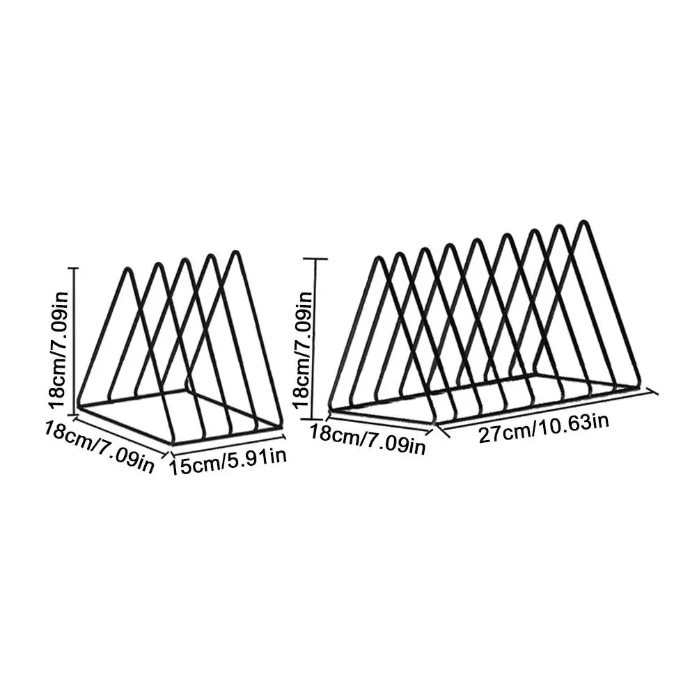 Rack de armazenamento de discos de vinil, 9 grades, suporte triangular para revistas, armazenamento de mesa para quarto, rack de cd/films de 5 grades ﻿