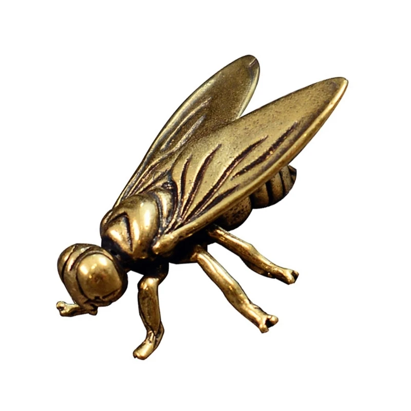 Antique Bronze Fly Molded Necklace Charm Detailed Incised Handicraftsman Jewelry