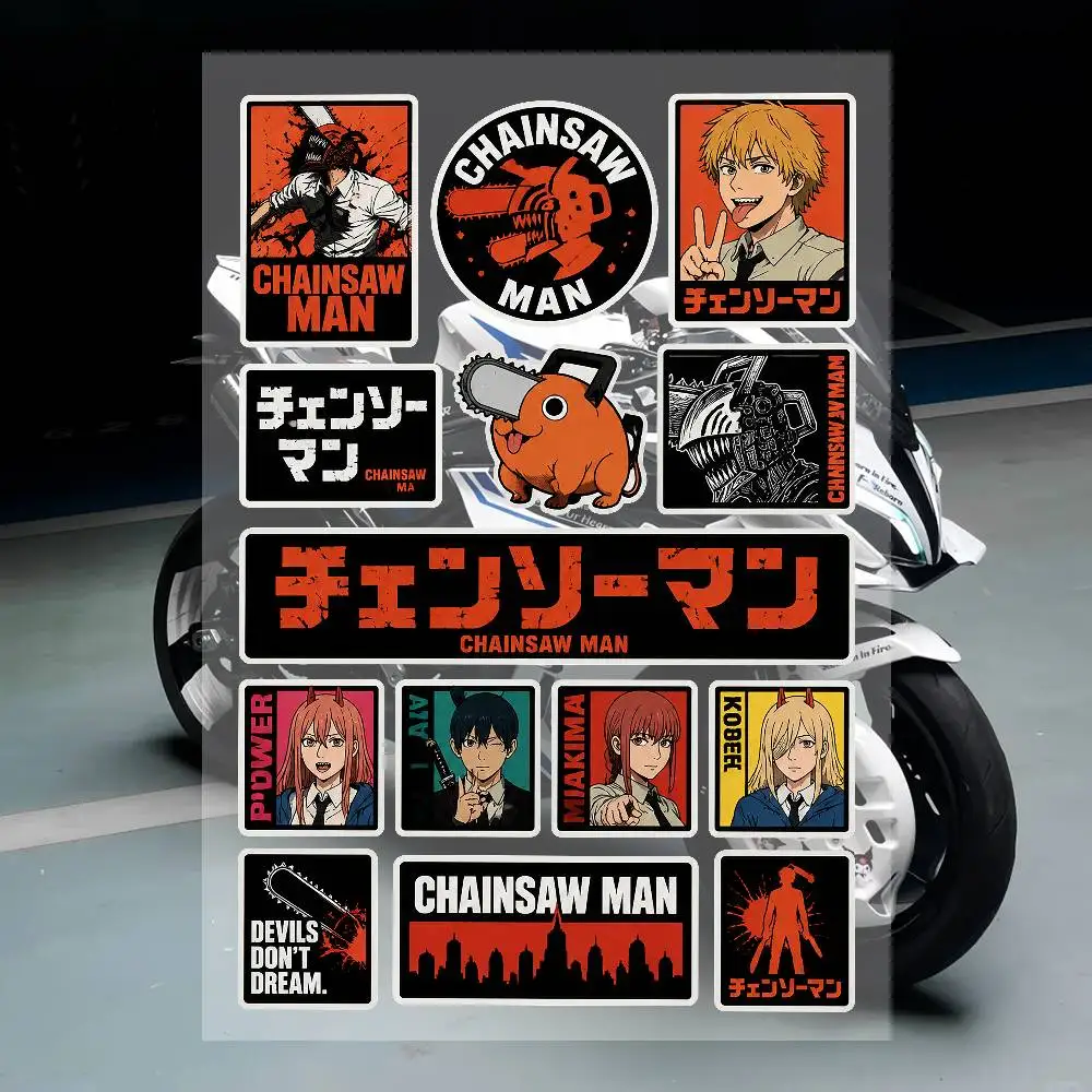 C-Chainsaw Man Anime Stickers Set Waterproof Vinyl Decals For Laptop Phone Case Helmet Motorcycle Skateboard Car Luggage