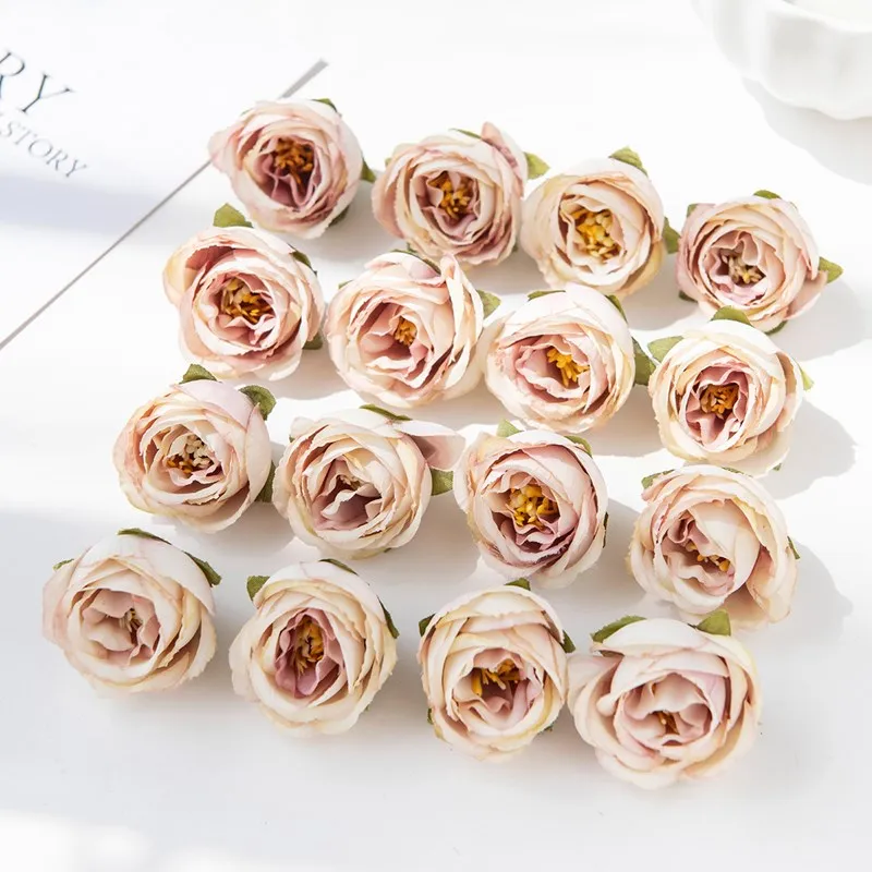 10PC Künstliche Blumen Hochzeit Dekoration Neue Jahr der Home Room Decor Weihnachten Girlande DIY Sammelalbum Candy Box Gefälschte Seide rose – Detail 8