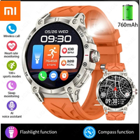 Xiaomi Military Smart Watch Men 760mAh Large Battery LED Flashlight Compass Smartwatch Heart Rate Waterproof Call Smartwatches