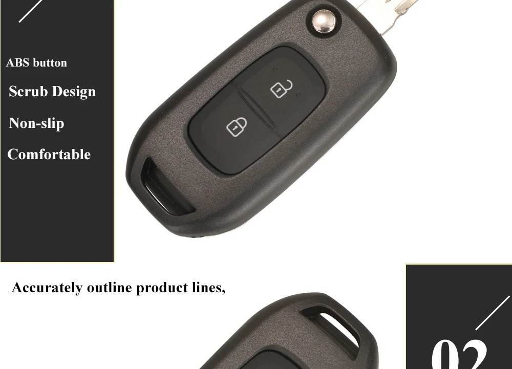 Jingyuqin 2Button 433MHz PCF7961M 4A Chip Flip Remote Key for Renault Dacia Logan 2 II 2018 2019 2020 FSK Car Key Fob Control