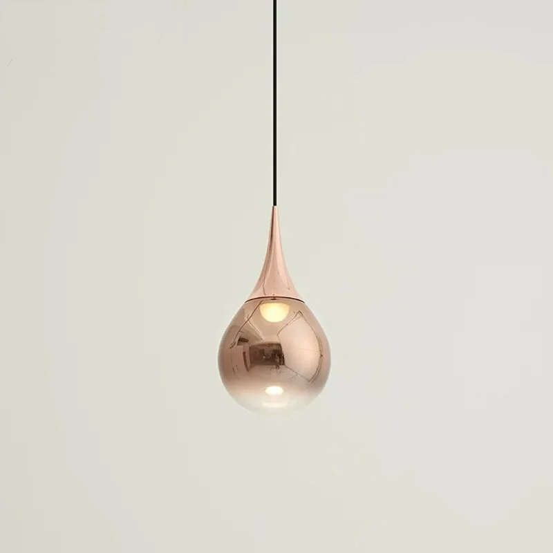 

New product: Water droplet round ball modern and warm restaurant Nordic bedroom bedside bay window glass pendant light