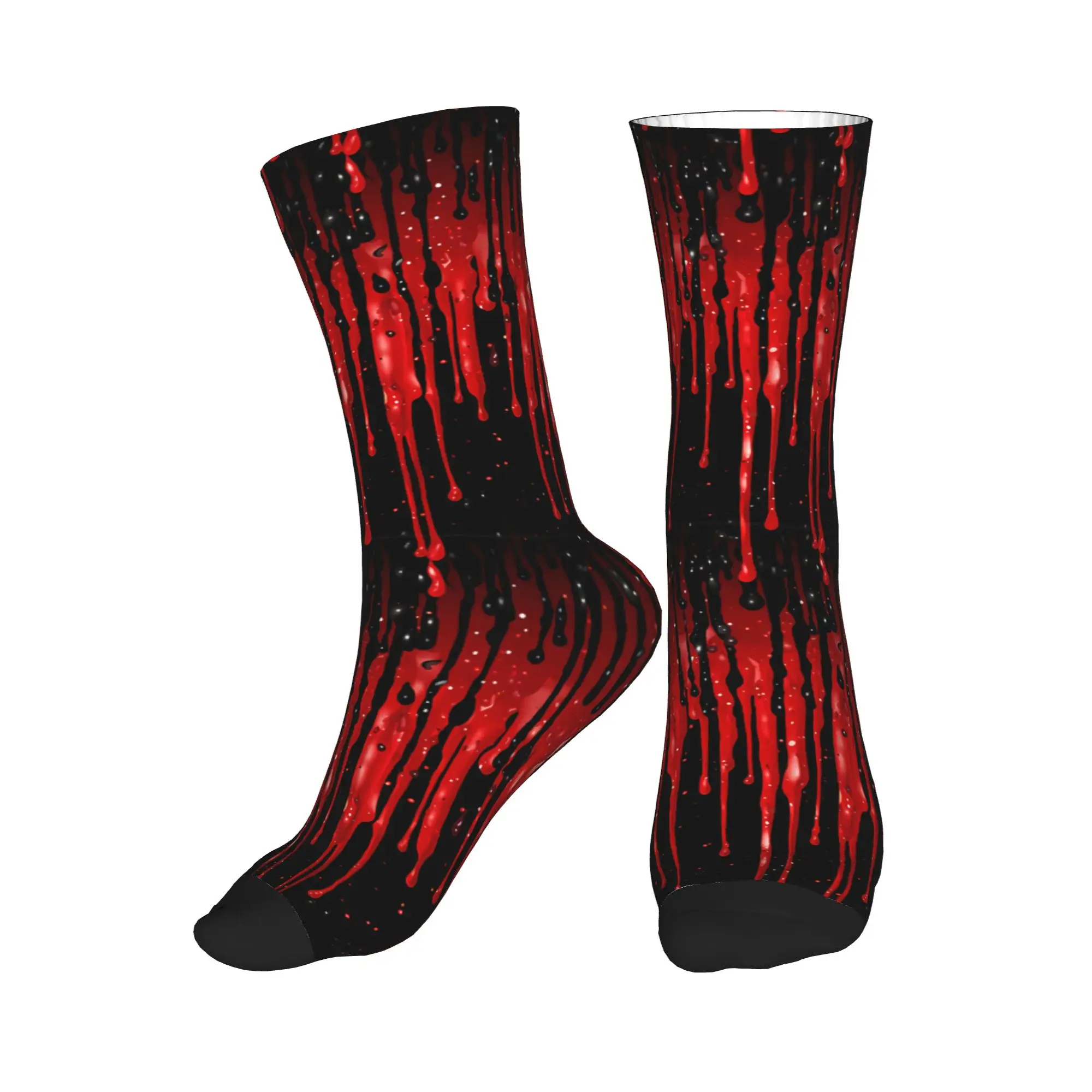 

Dripping Red Liquid Pattern Men Women Crew Socks Unisex Cute 3D Printed Dress Socks