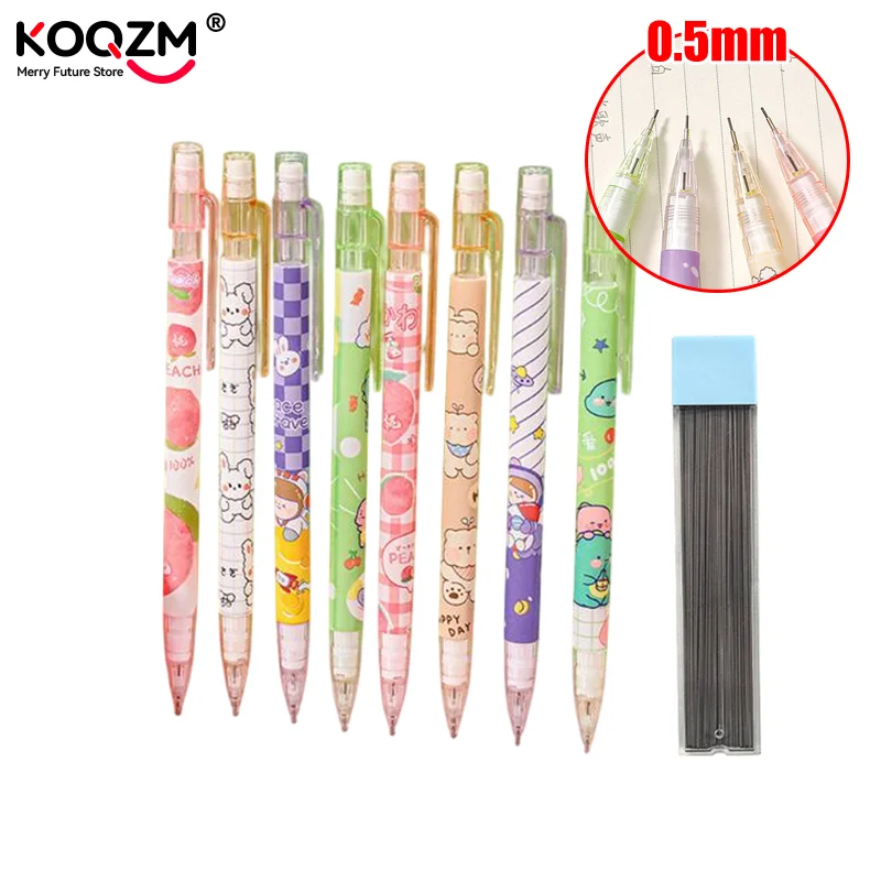 

1 шт. 0,5 мм механические карандаши Kawaii автоматические карандаши с ластиками студенческие канцелярские принадлежности пишущий инструмент милые школьные канцелярские принадлежности