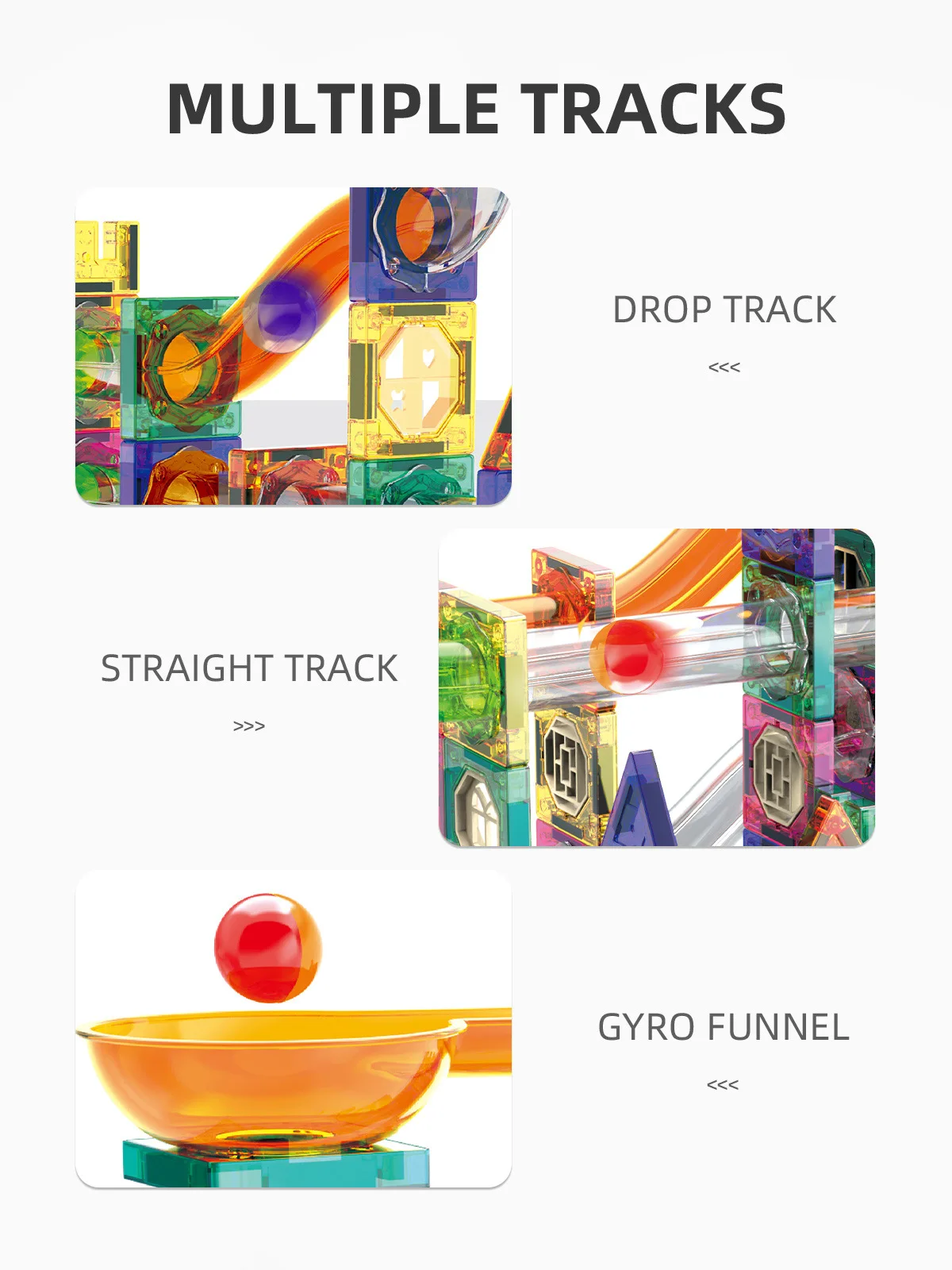 ชุดตัวต่อแม่เหล็กหลากสีสันเพื่อการศึกษา ชุดรางลูกบอลแม่เหล็ก MOC ตัวต่อรางแม่เหล็กแบบประกอบเอง ของเล่น DIY สำหรับเด็ก เป็นของขวัญ