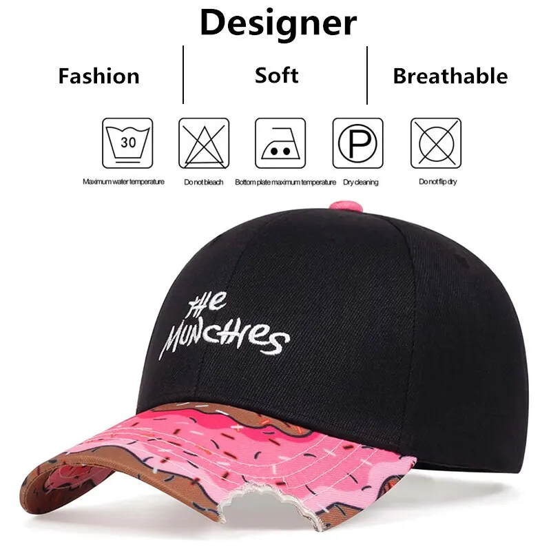 Unisex Letter Embroider Watermelon Printing Snapback Baseball Caps Outdoor Adjustable Casual Hats Sunscreen Hat