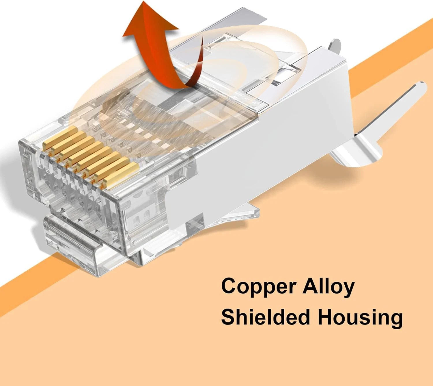 ZoeRax Cat7 Cat6A RJ45 Shielded Pass Through Connectors 50μ Gold Plated Modular Plug Ethernet Connector with Strain Relief Boot - Image 3