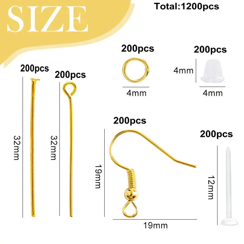 1200Pcs Hypoallerge… - image