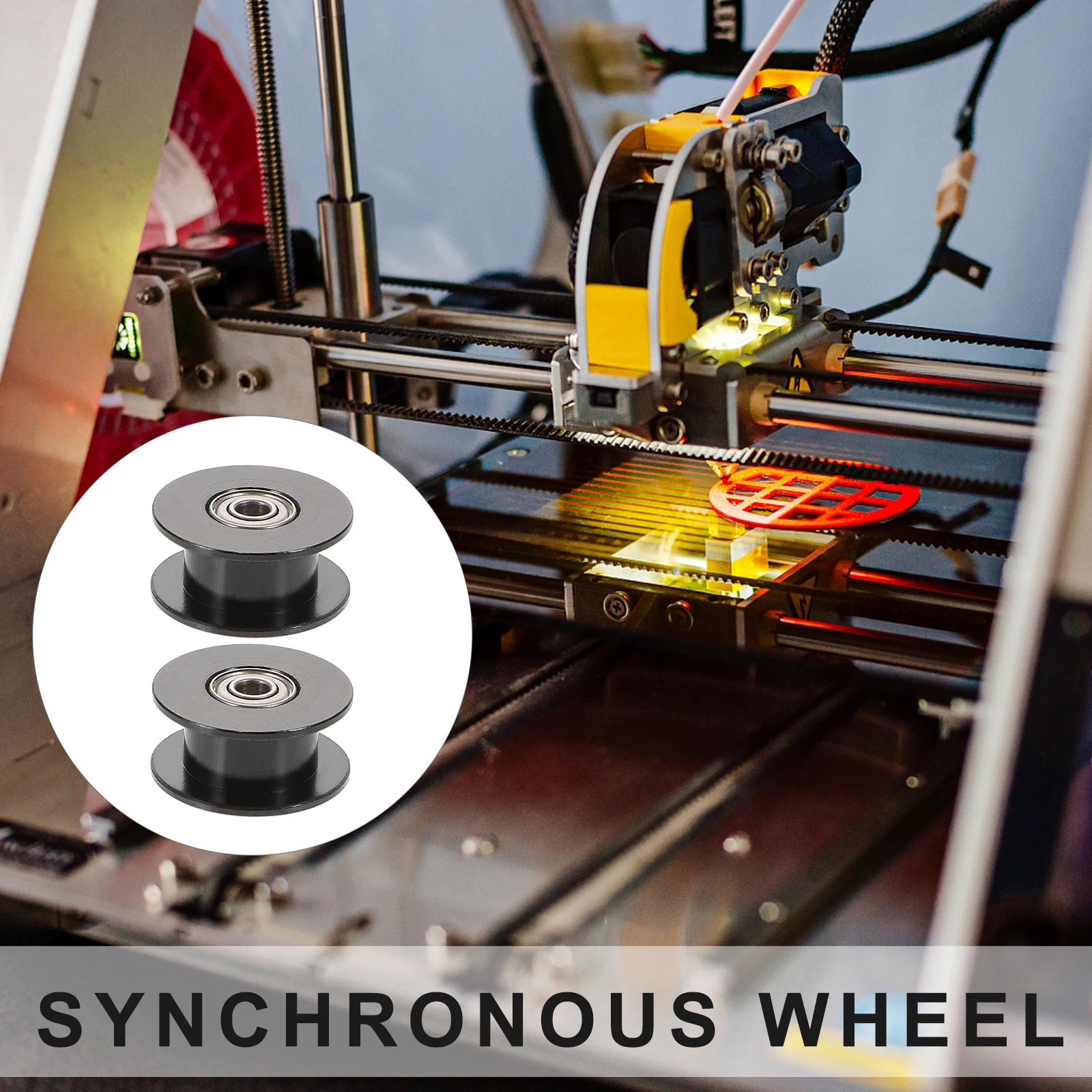 

2 Pcs 3D Printer Timing Belt Wheel Synchronous Black Idler Pulley Plastic 20 Tooth CNC Milling Machine DIY Parts