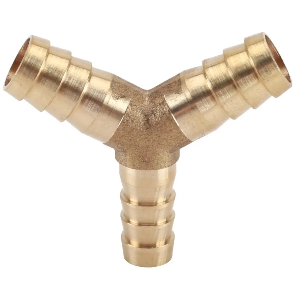 Equal Reducing 4 5 6 8 10 12 13 14 16 19 mm Hose Barb Y Shaped 3 Ways Brass Pipe Fitting Connector Splitter Coupler Home Garden