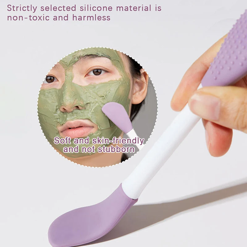 Silicone Double Head Face Mask Brush Facial Exfoliate Blackhead Removal Cleanser Brush Mud Film Spatula Facial Skin Care Tool