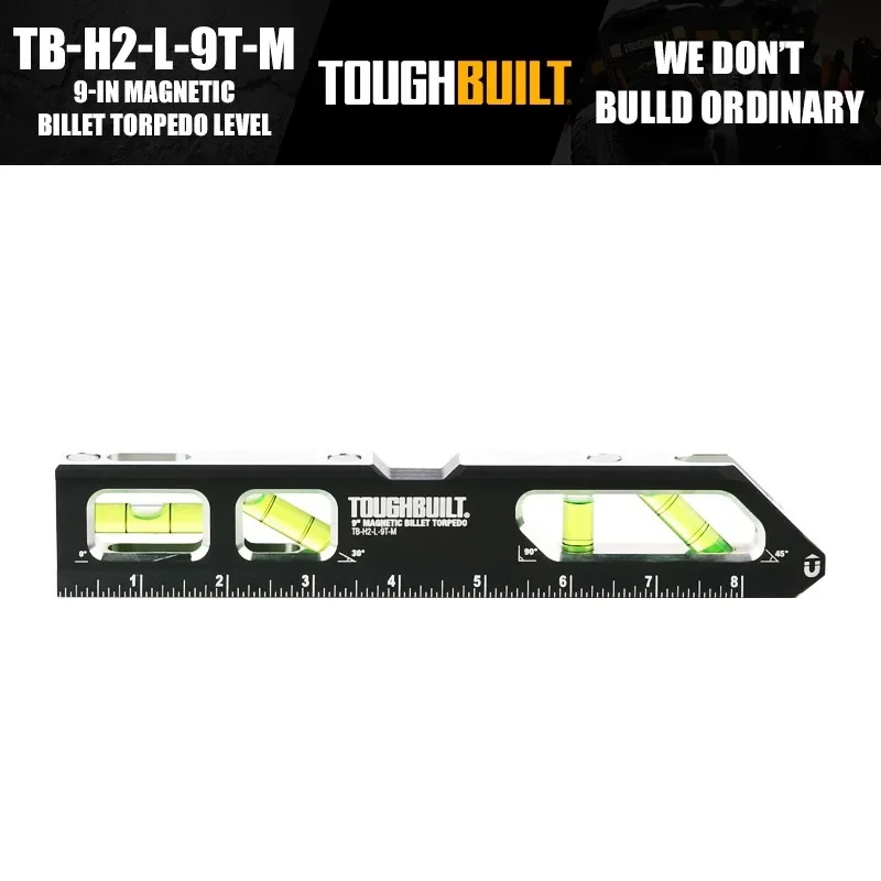 

TOUGHBUILT 9-inch strong magnetic 4-pillar torpedo style bubble level TB-H2-L-9T-M tool