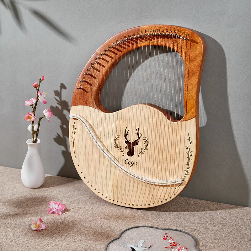 

Professional Harp 27/32 String Lyre Harp Piano High-end Lyre Harp Full Solid Wood Mahogany Lyre Harp Portable Musical Instrument