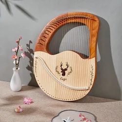 Professional Harp 27/32 String Lyre Harp Piano High-end Lyre Harp Full Solid Wood Mahogany Lyre Harp Portable Musical Instrument