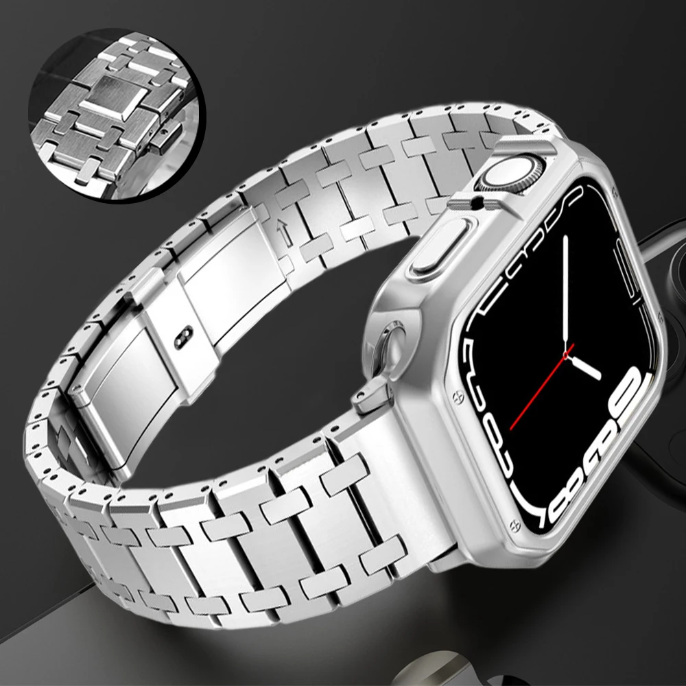 Stainless Steel Band for Apple Watch Ultra 8 49mm 45mm 41 42mm 38 40 44mm Bracelet for IWatch 8 7 se 6 5 4 se for AP Case Strap