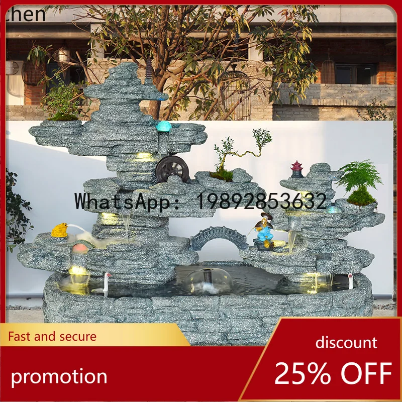 

YFY Large Rockery Water Fountain Ornament for Villa Courtyard Fish Pond Outdoor Garden Balcony Corner Fish Tank
