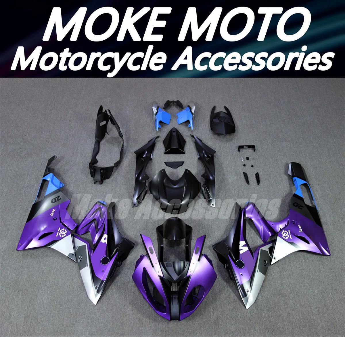 

Moke moto Motorcycle Fairings Kit Fit For S1000rr 2015 2016 Bodywork Set 15 16 High Quality ABS Injection New Matte Purple