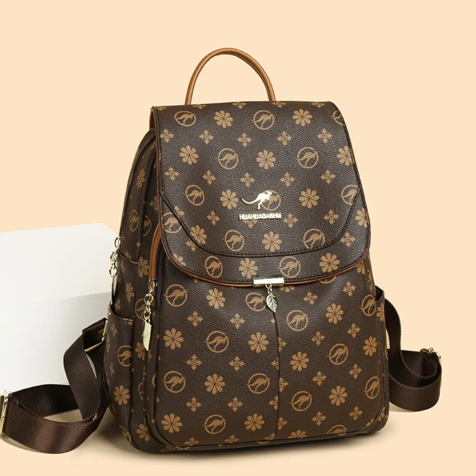 Ladies Backpack Designer High Quality Pu Leather Women Bag Luxury Printed Tassels School Bags Large Capacity A4 Backpacks Sac view 2